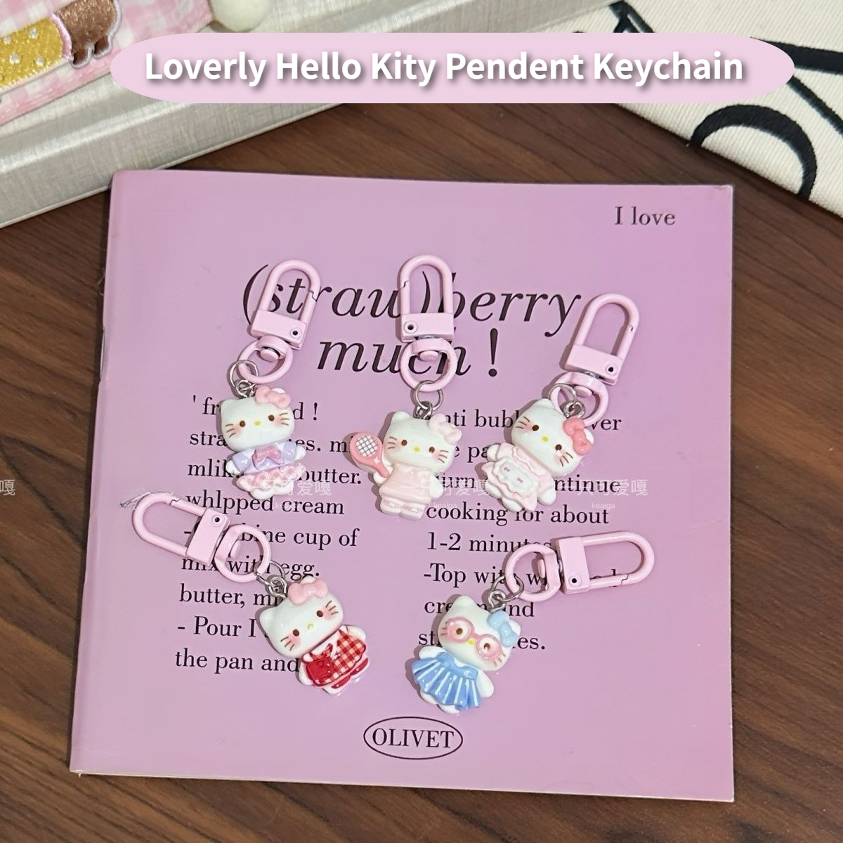 Phone Accessories Charms - Cute Plaid Skirt Hello Kitty Pendant
