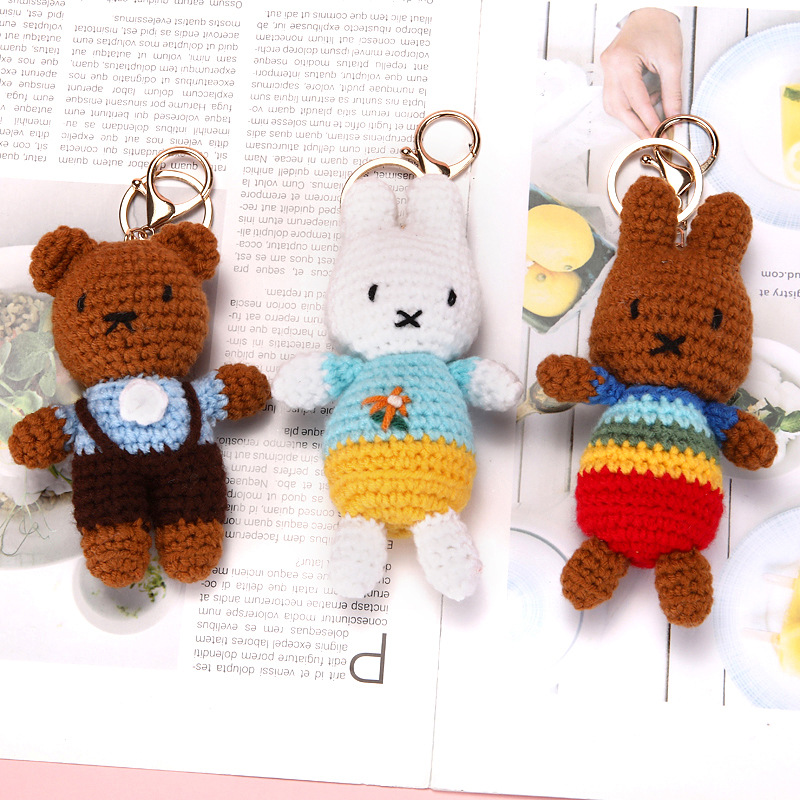 Phone Accessories Doll - Kawaii Miffy Keychain Cartoon Hand Woven