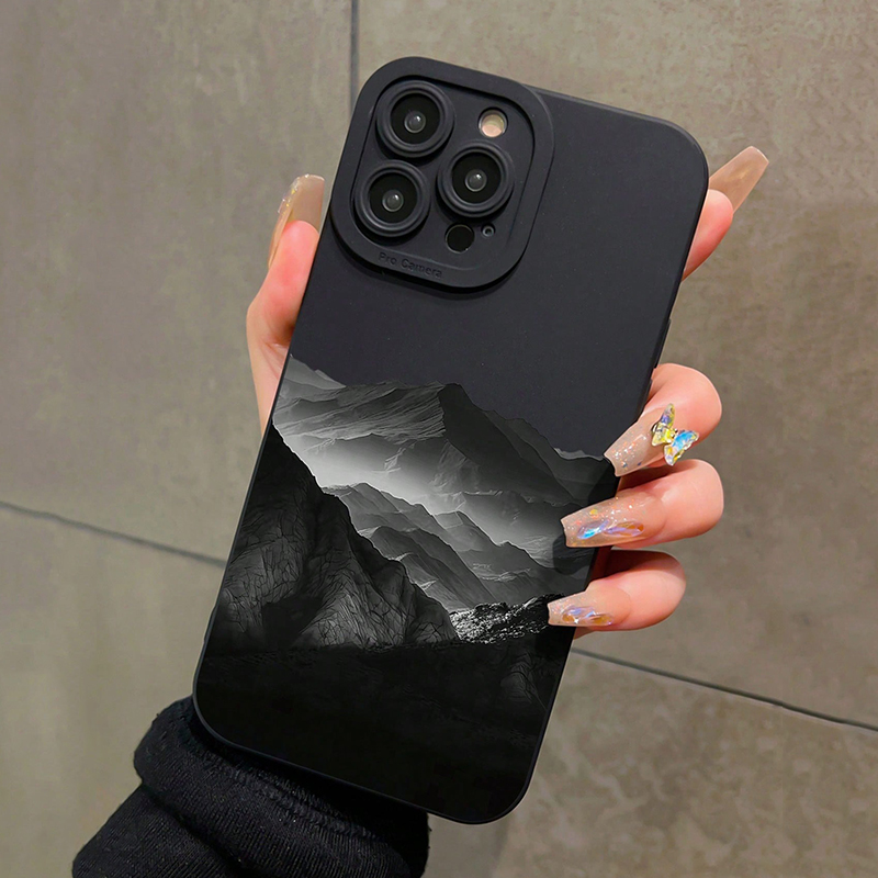 Xiaomi Phone Accessories - Black Mountain INS Design Silicone Phone