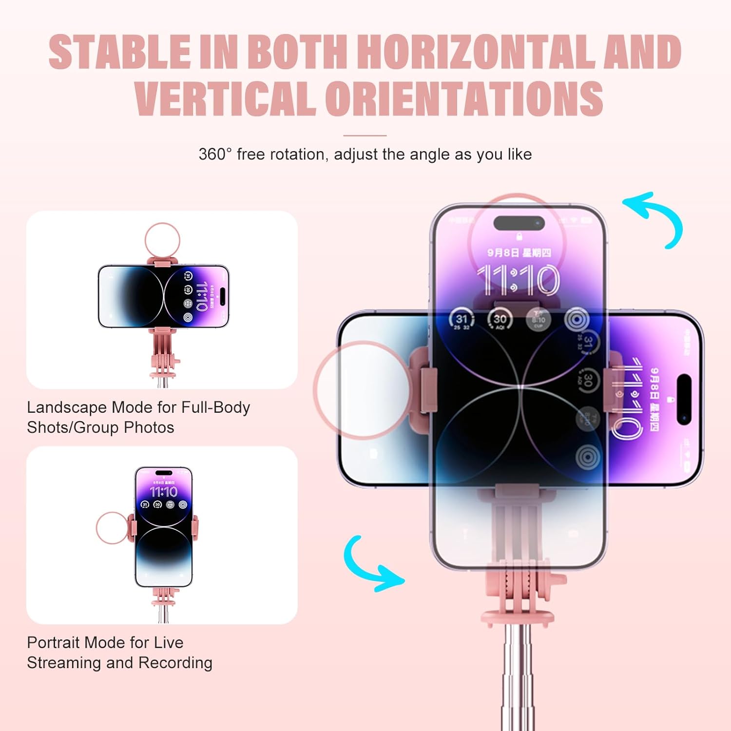 Selfie Stick With Rechargeable - Phone Accessories Images reseña y precio
