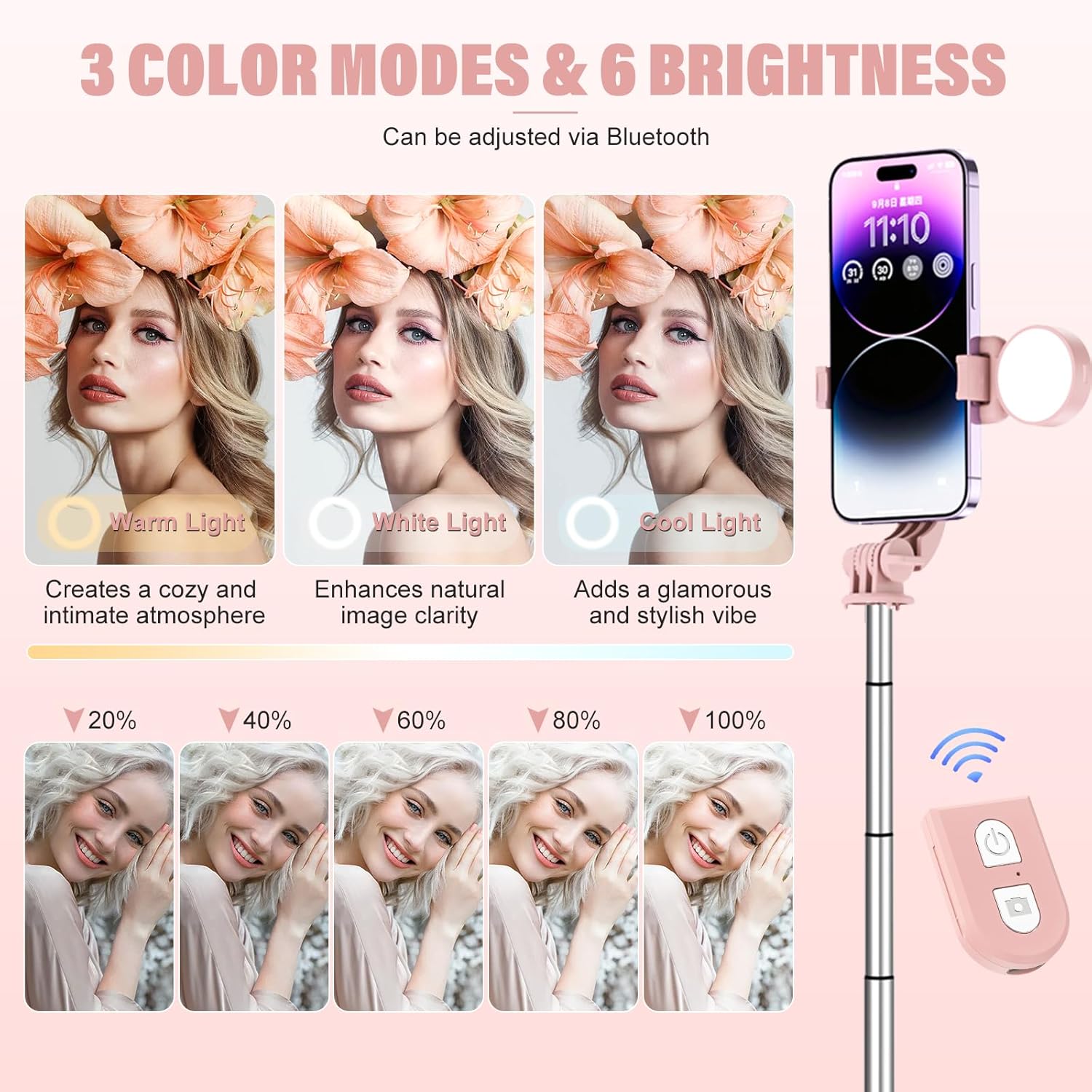 Selfie Stick With Rechargeable - Phone Accessories Images reseña y precio