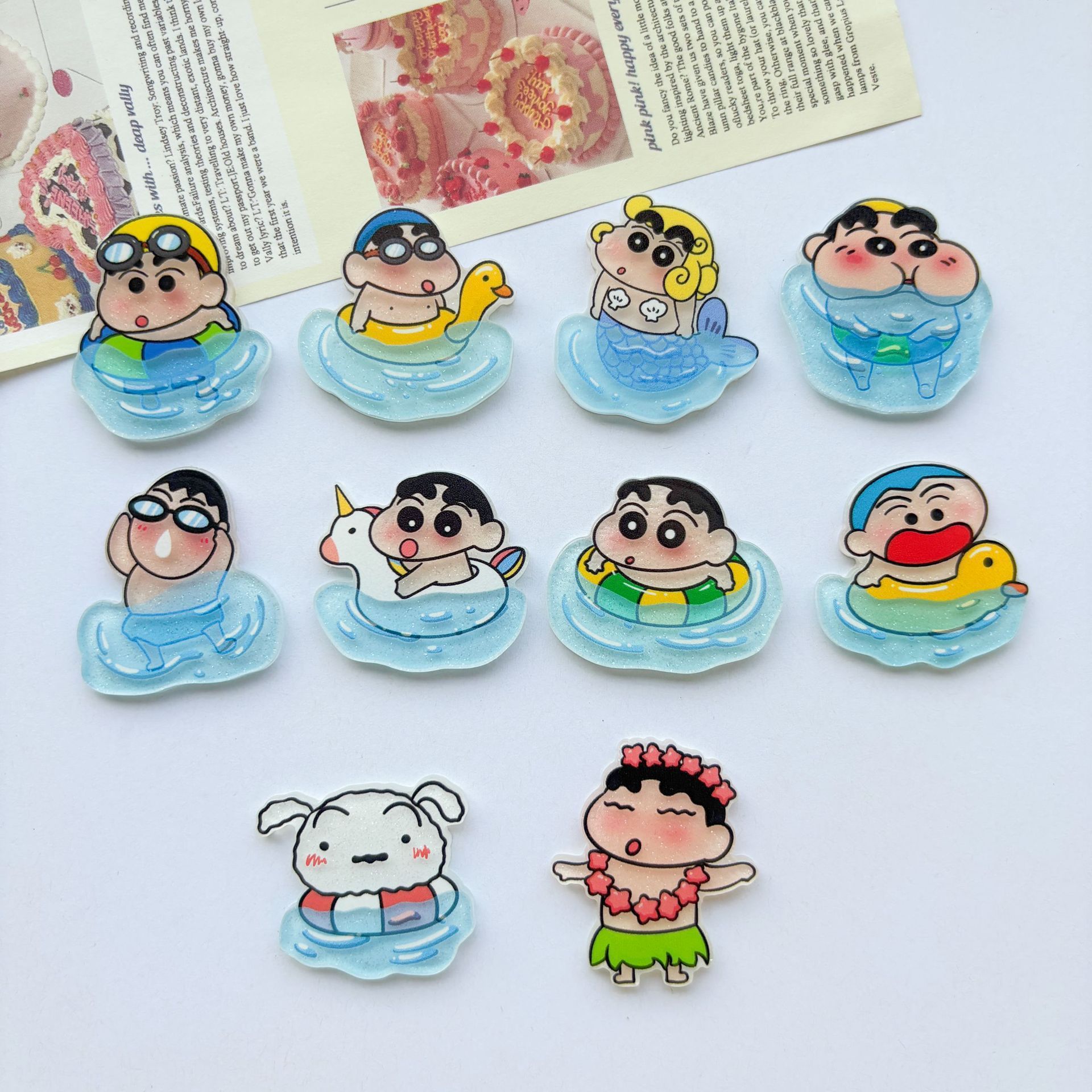 10pcs/set Cartoon Crayon Shin- - Phone Accessories Images reseña y precio