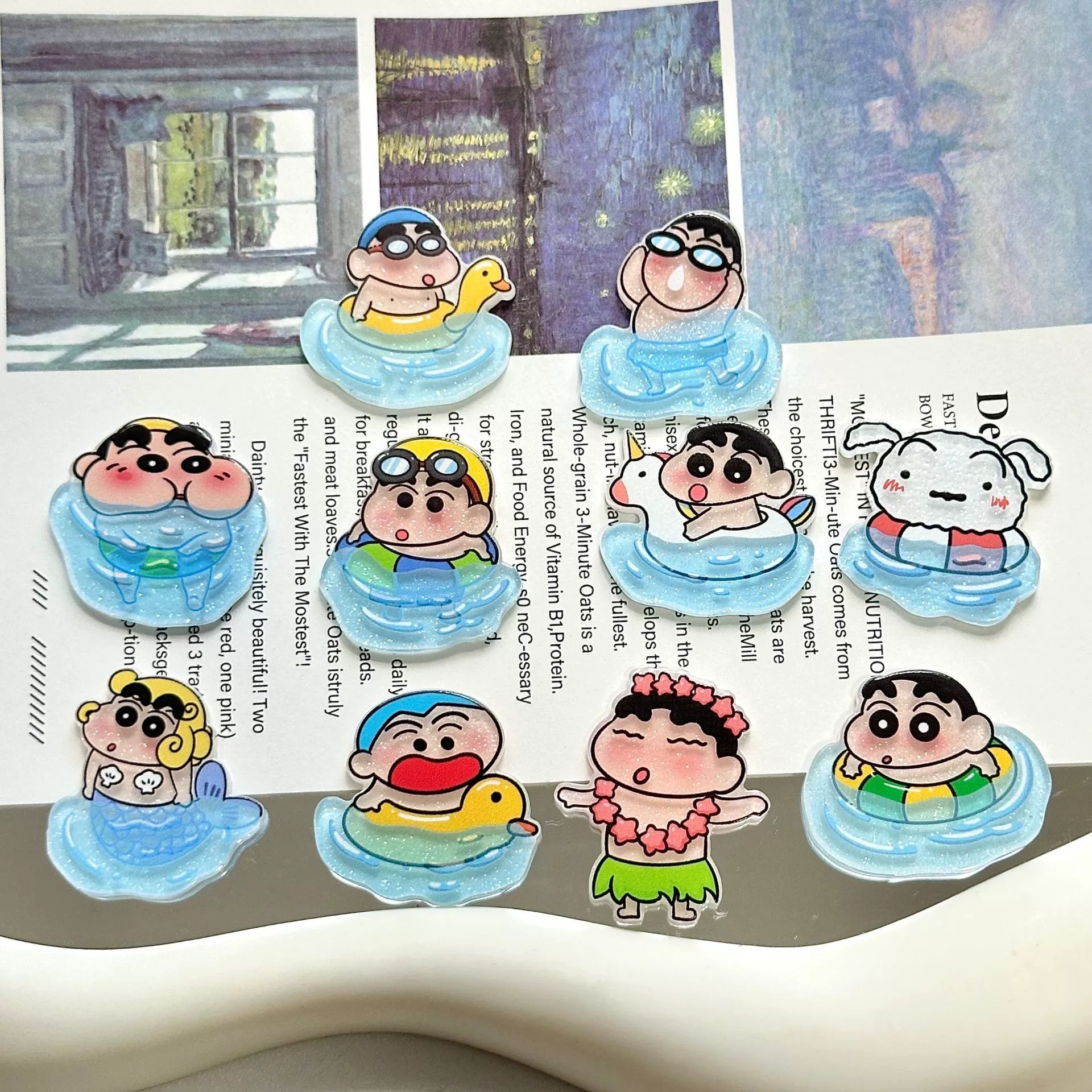 10pcs/set Cartoon Crayon Shin- - Phone Accessories Images reseña y precio