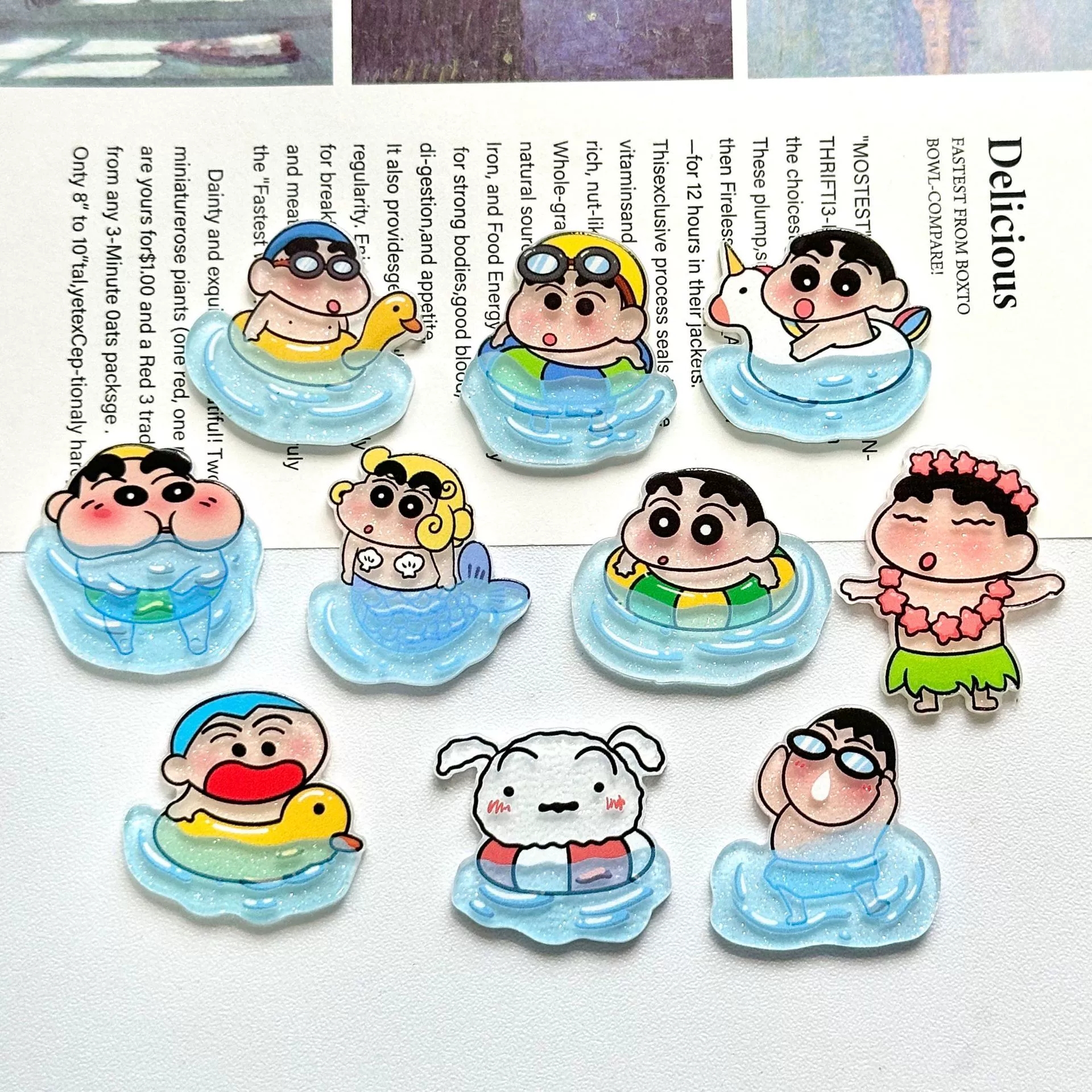 10pcs/set Cartoon Crayon Shin- - Phone Accessories Images reseña y precio